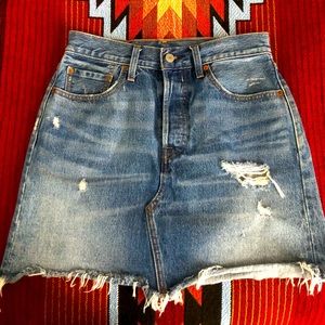 Levi’s Distressed Denim Skirt